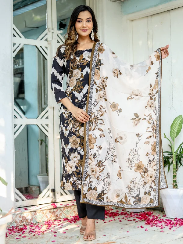 Multi Trendy Designer Readymade Pant Suit With Embroidery Work High-Waist Trousers