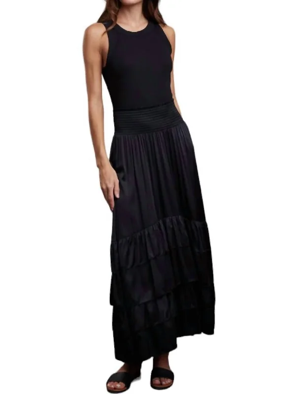 Marnie Skirt In Black linen skirt relaxed