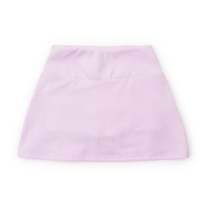 Margot Girls' Tiered Skirt by LH Sport - Pink and White Stripes summer skirt style