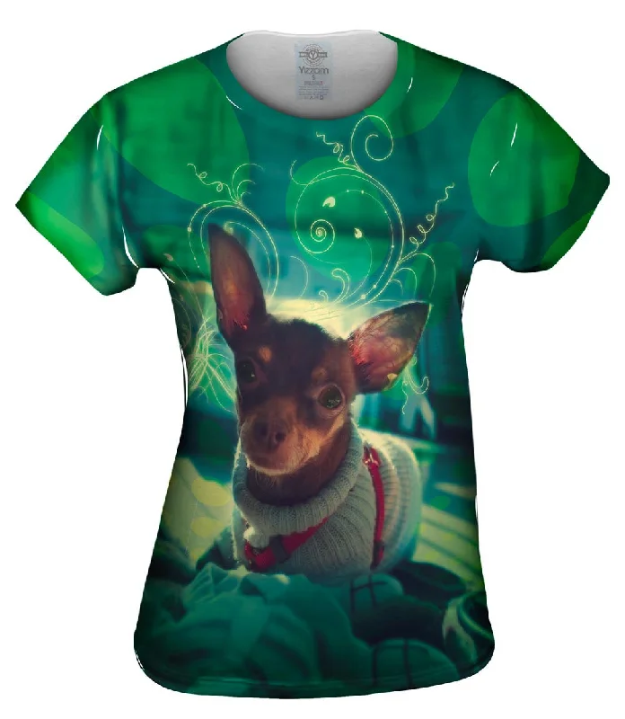 Cute Chihuahua Sweater Dog Mesh Sweater Canvas Denim