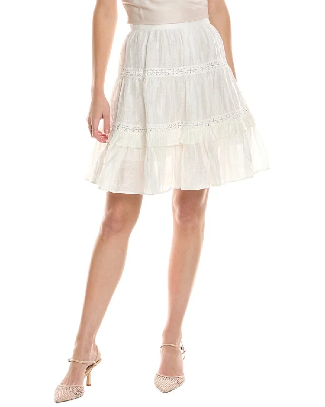 Sandro Linen-Blend Mini Skirt pencil skirt chic