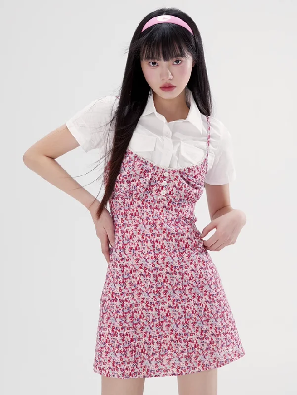 Romantic Strapped Floral Dress WOO0090 A-Line Day Work