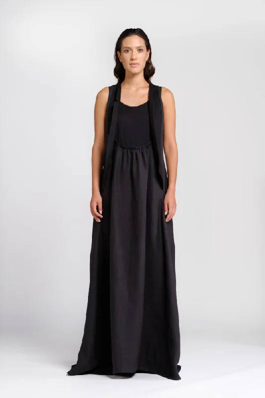 Black hemp dress Tunics Summer linen