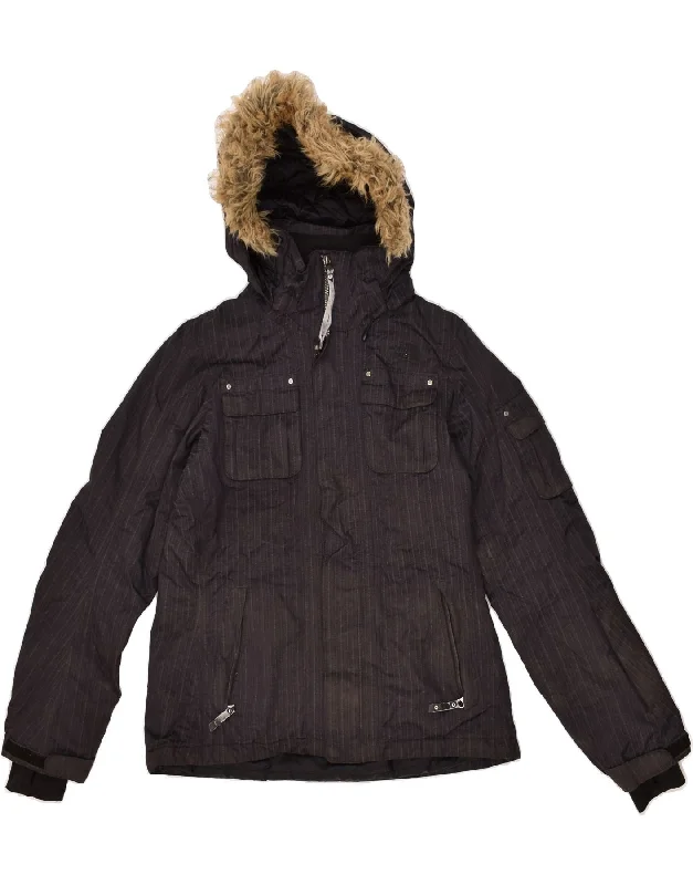THE NORTH FACE Womens Hooded Windbreaker Jacket UK 14 Medium Navy Blue Hoodie Zip-Up Jacket Button-Up Jacket