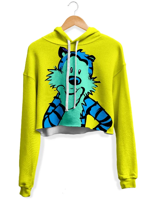 Imaginary Friend Fleece Crop Hoodie Hoodie with Pocket Utility Practical