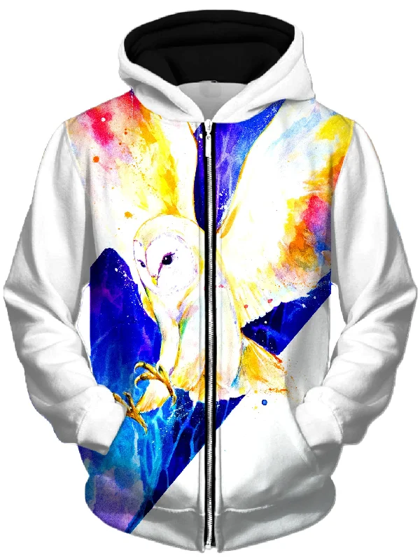 Hector Unisex Zip-Up Hoodie Hoodie with Metallic Shiny Futuristic