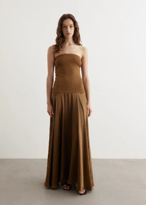 Illi Strapless Dress Crew Neckline Casual