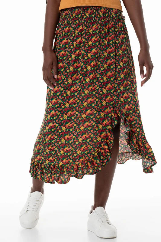 Asymmetric Frill Detail  Skirt _ 153855 _ Multi ruffled skirt detail