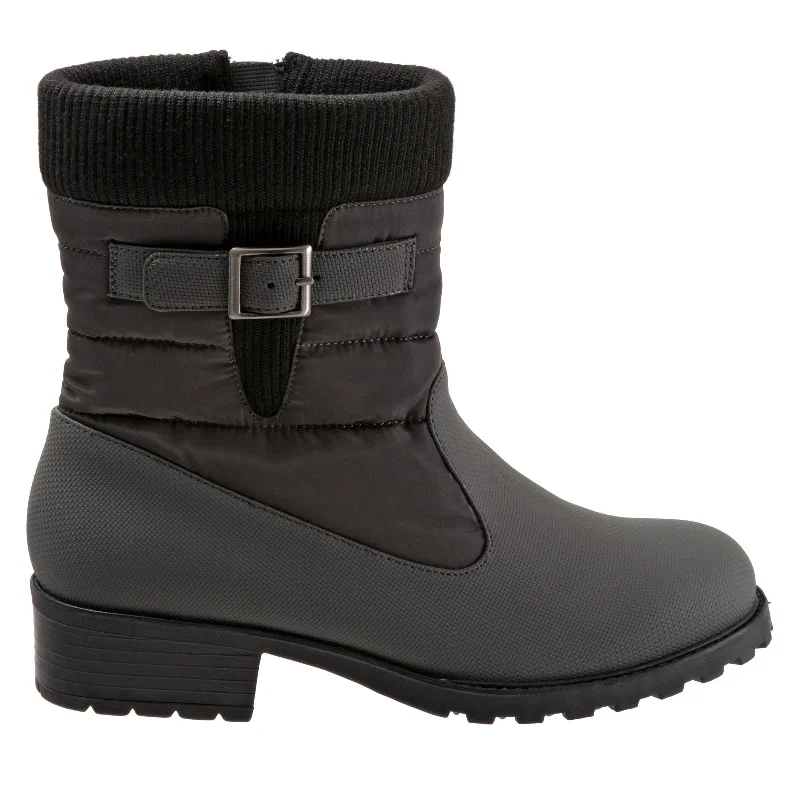 Trotters Berry Mid T1952-020 Womens Gray Synthetic Zipper Casual Dress Boots Tunics Short Trendy