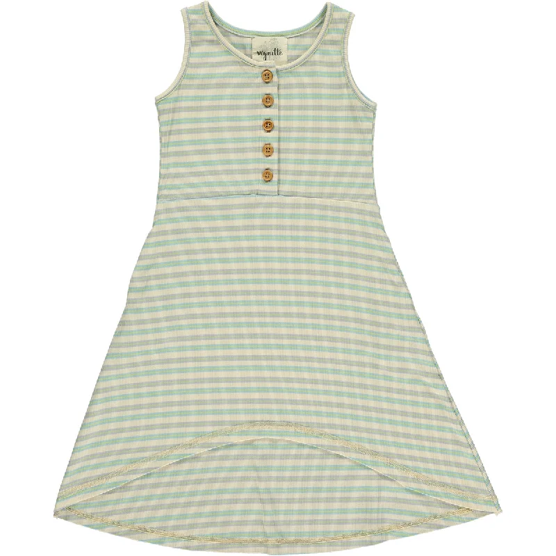 Daphne Dress in Cream Multi Stripe
