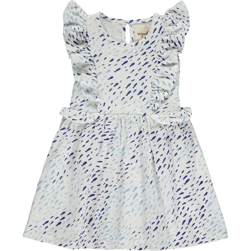 Maria Dress in Blue Fish