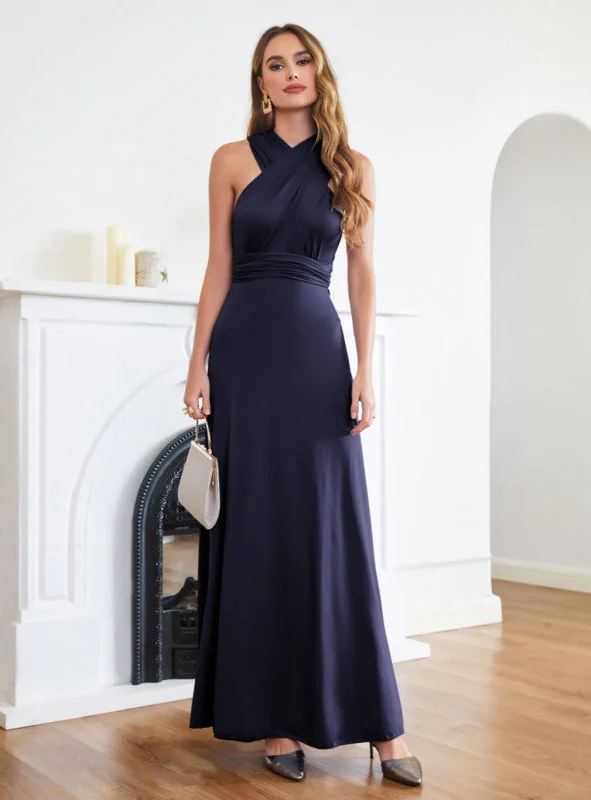 Charming Sleeveless A-Line Ankle-Length Satin Prom Dresses
