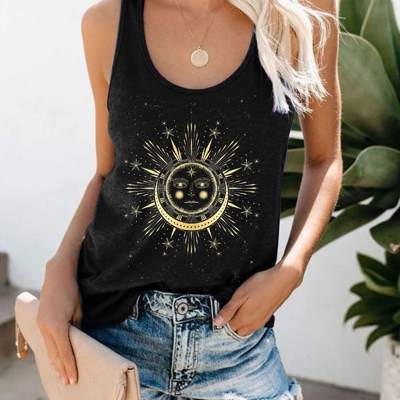 Gold Moon And Sun Tank Top layering tank top