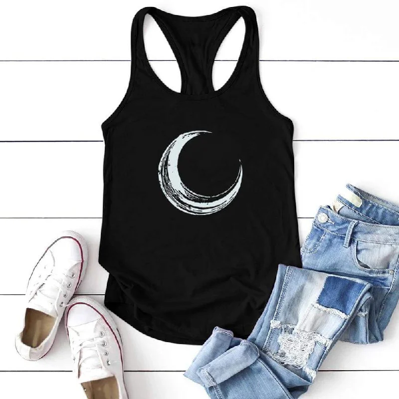 Crescent Moon Tank Top sheer tank top