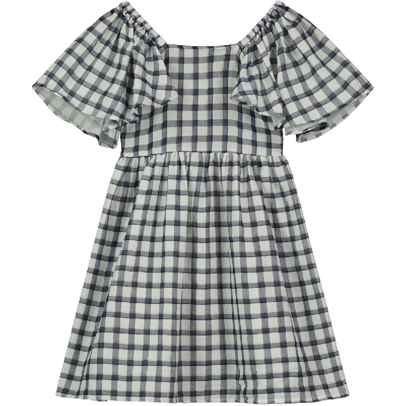 Hallie Dress in Navy Plaid