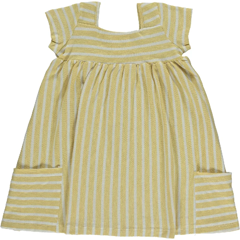Rylie Dress In Yellow Ivory Stripe