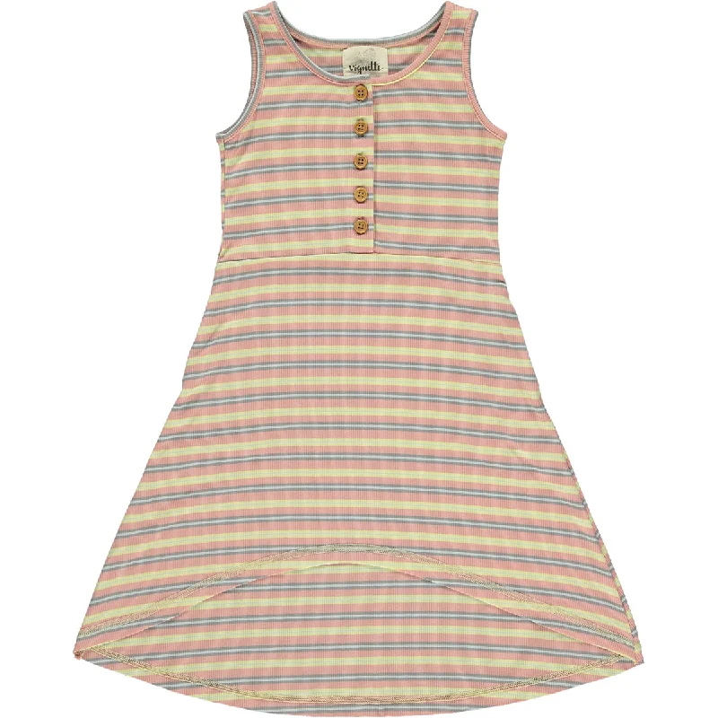 Daphne Dress in Pink Multi Stripe
