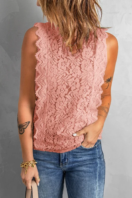 Beach Lace Tank Top basic tank top