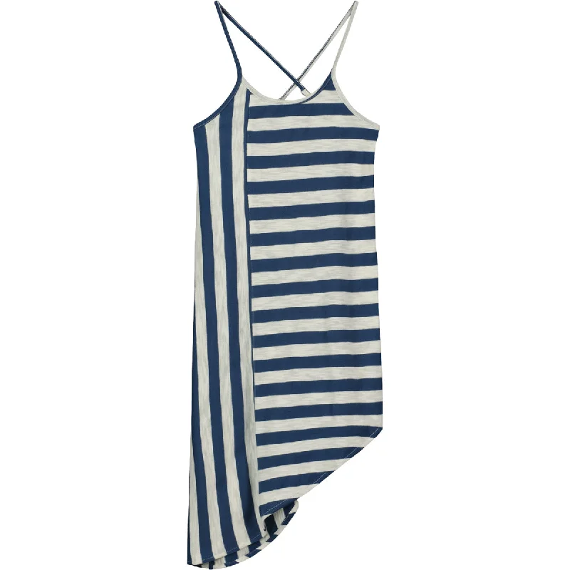 Cindy Dress in Navy Ivory Stripe