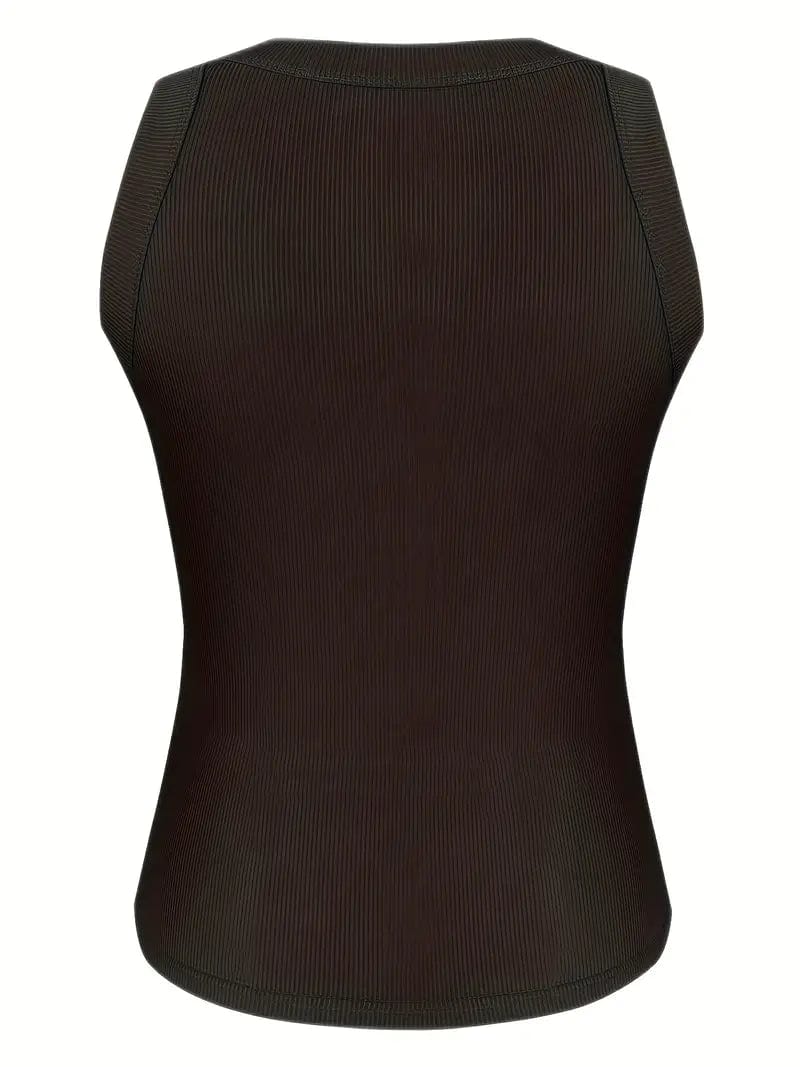 Solid Color Casual Tank Top sage tank top