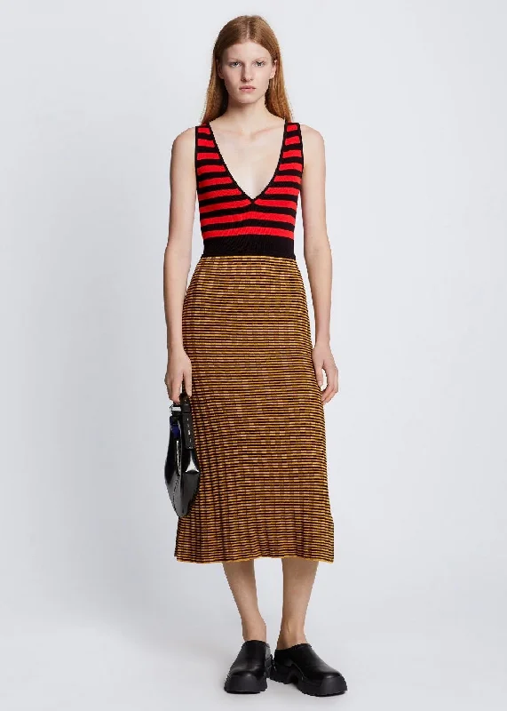 Slinky Stripe Tank Top Dress (Cherry/Goldenrod) cropped tank top