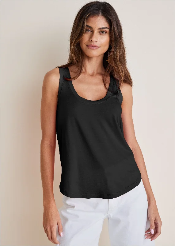 Scoop Neck Tank - Black mint tank top