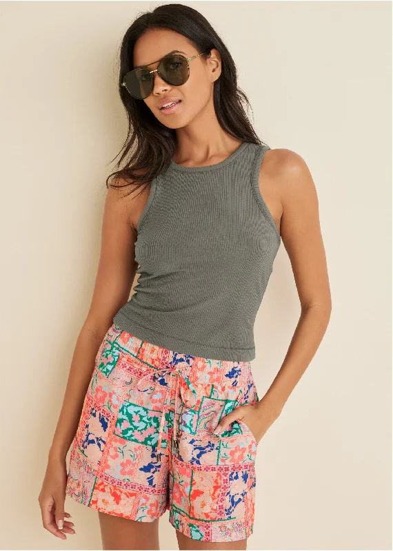 Racerback Tank - Olive cotton tank top