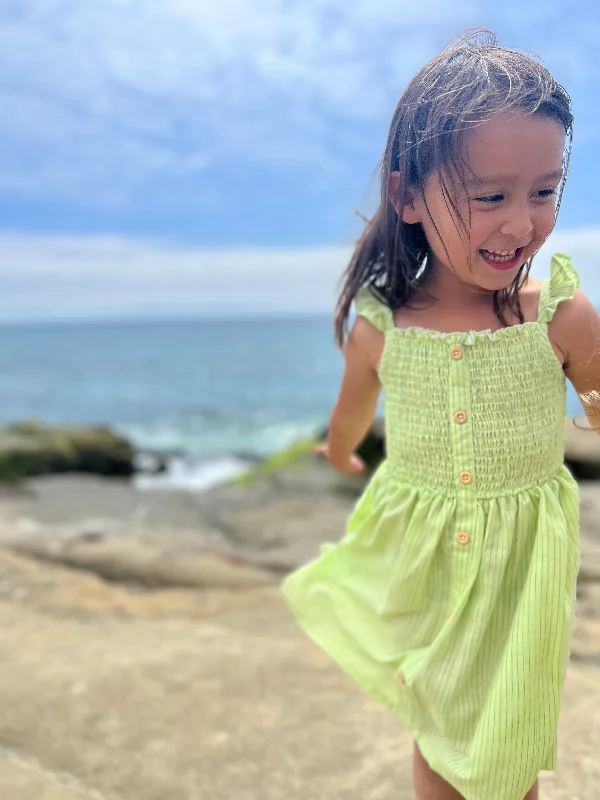 Jill Dress in Green Stripe