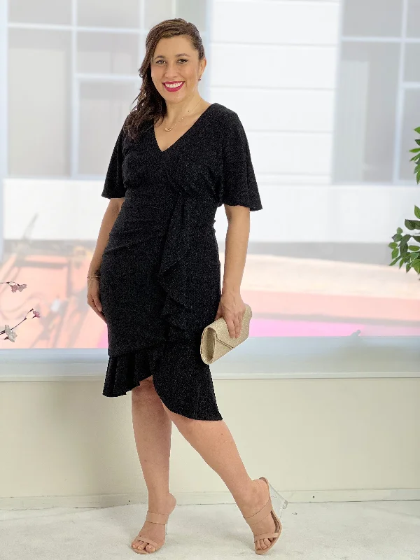 Gianna Black Glitter Dress