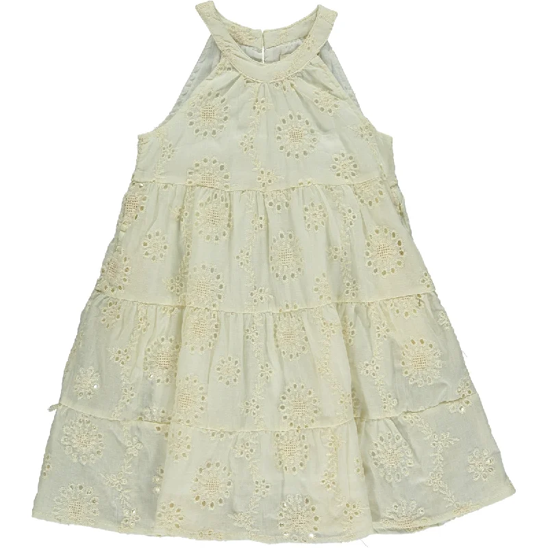 MALEIA DRESS IN CREAM Eyelet