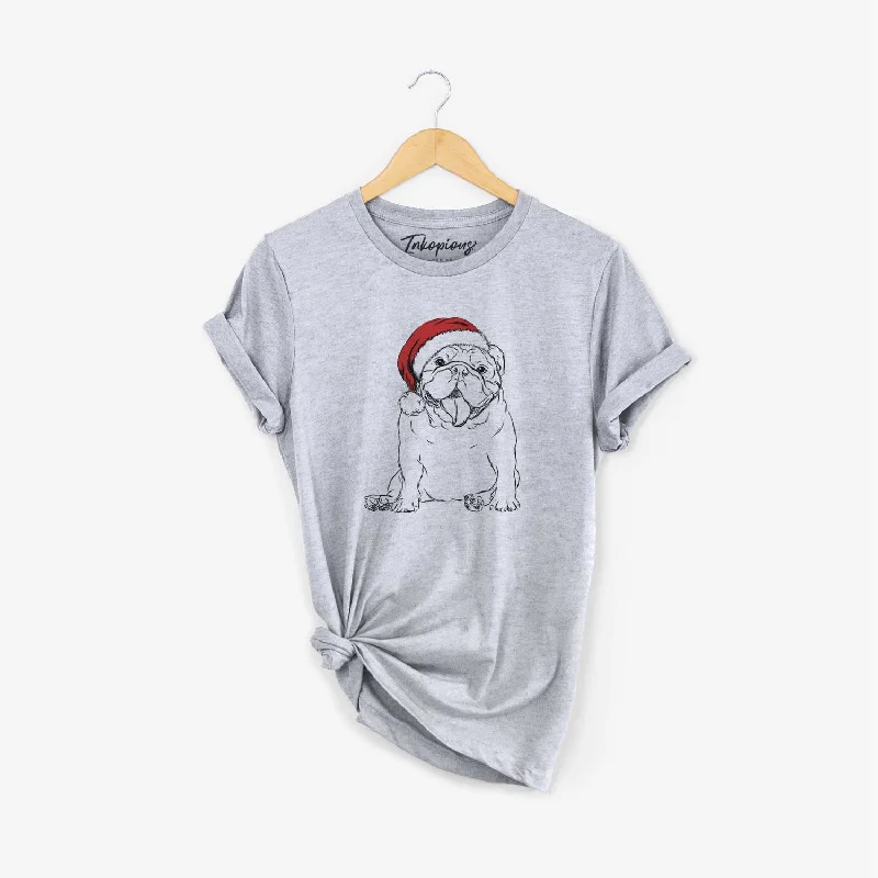 Santa Tank the English Bulldog - Unisex Crewneck silver tank top