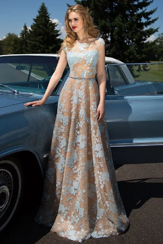 Prom Dress Tulle A Line Scoop With Appliques