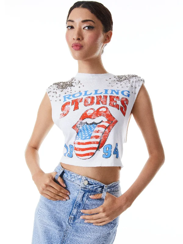 Alice & Olivia Micah Embellished Tank open back tank
