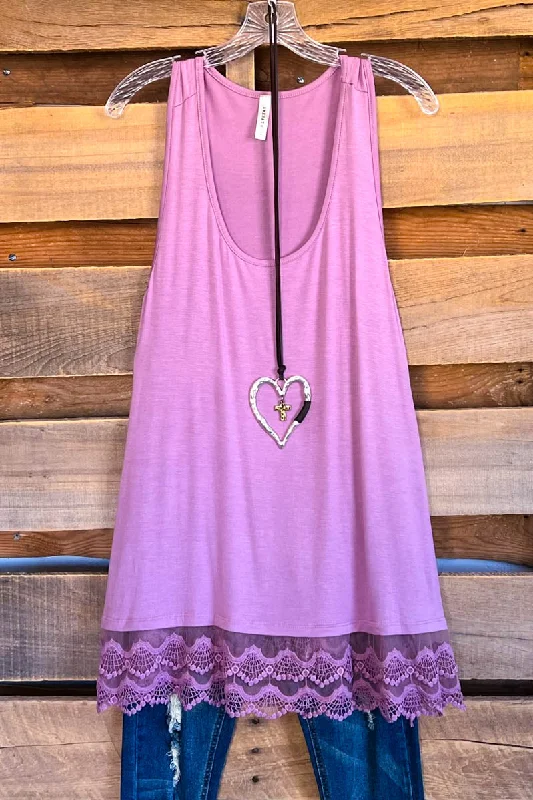 Extender: Slip on Tank/Tunic - Mauve black tank top