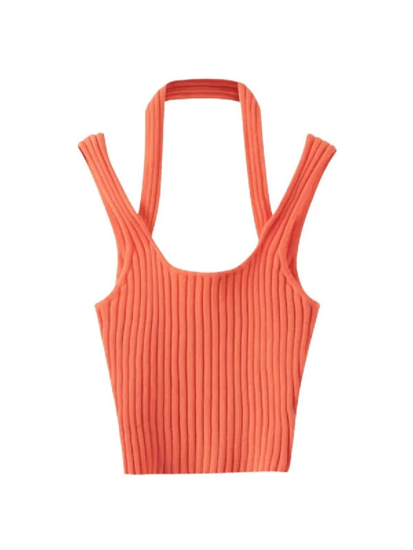 Algarve Rib Knit Tank Orange loose fit tank