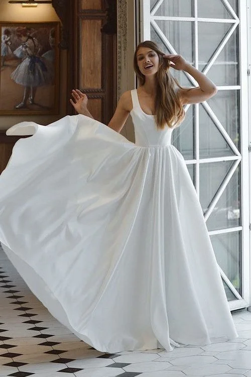 Tank Top Square Neck Bride Dresses Online 2021 scoop neck tank