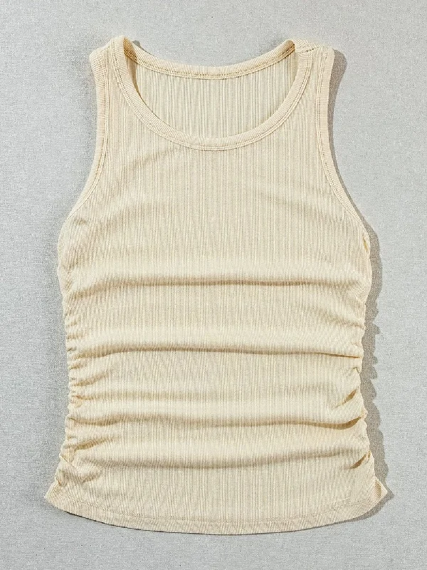 Lightweight Ribbed Tank ivory tank top
