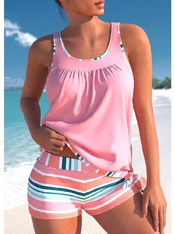 Women's Swimwear Set with Tank Top and Shorts cute tank top