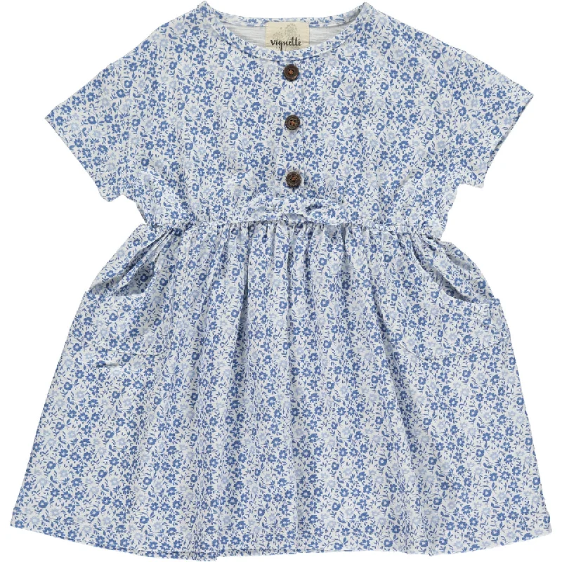 Daisy Dress in Blue Ditsy Floral