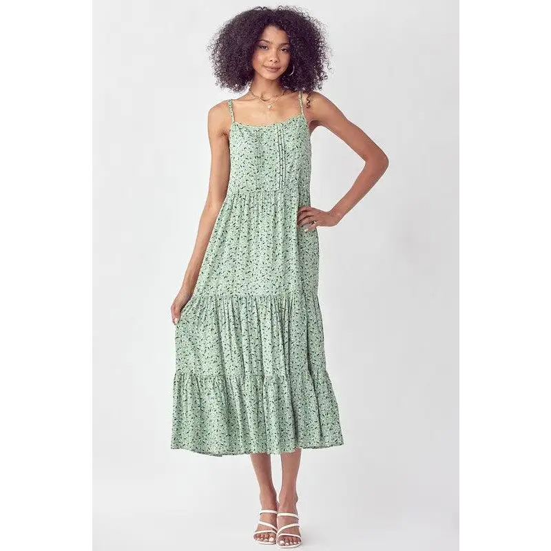 TIERED FLORAL SUN DRESS