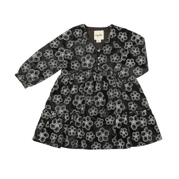 Juniper Dress in Embroidered Black