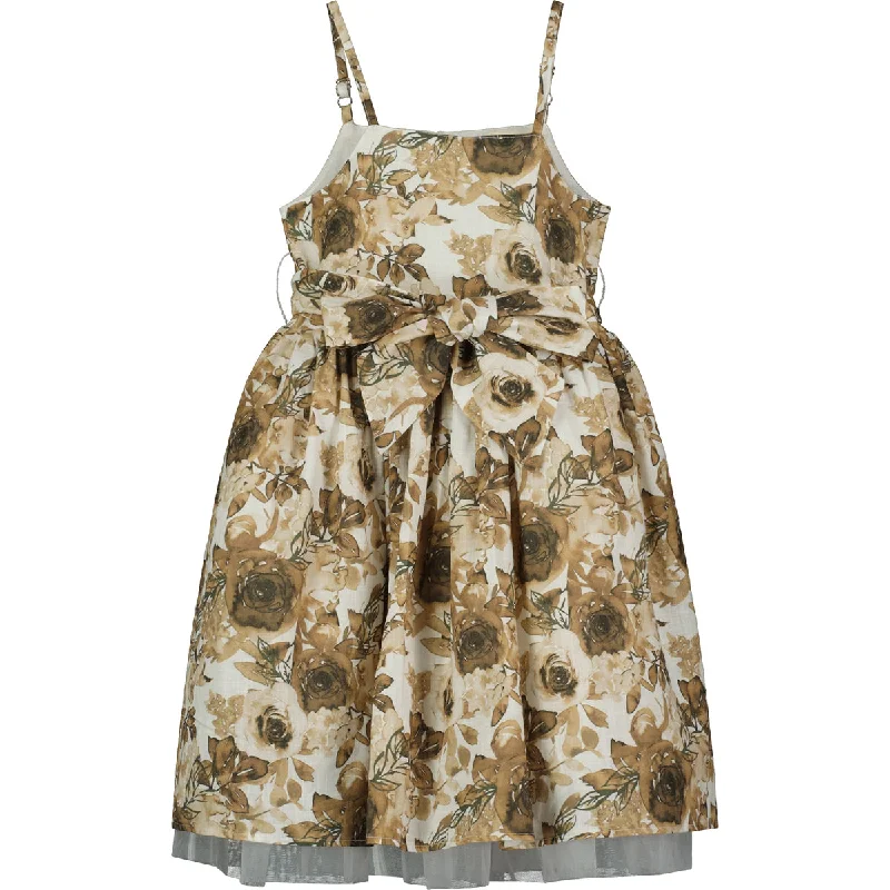 Juliet Dress in Oatmeal Roses