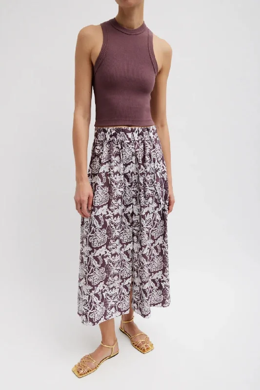Tibi Ribbed T Cropped Tank - Cinnamon strappy tank top