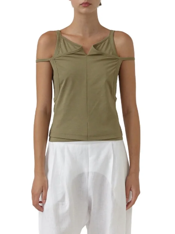 Mirror Layered Tank - Sage fitness tank top