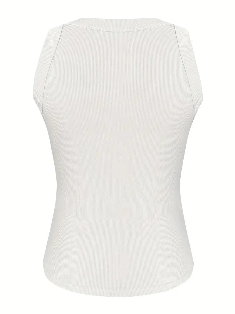 Bodycon Ribbed Tank cherry red tank