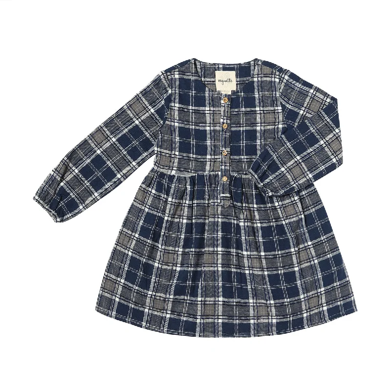 Niki Dress in Navy Plaid