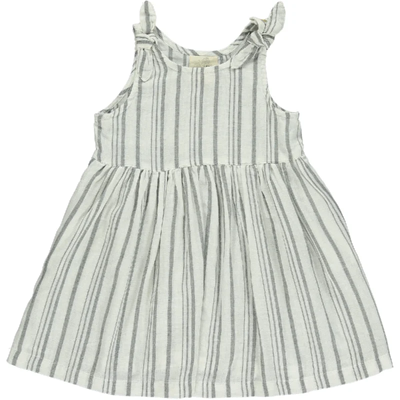 Emma Dress in Grey Stripe