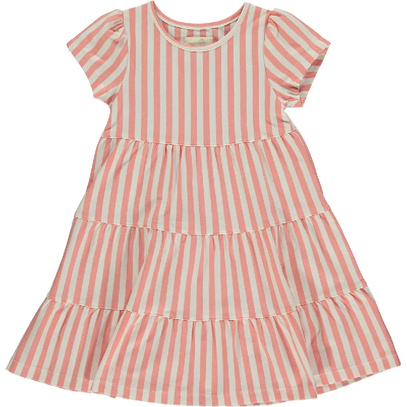 Iona Dress in Berry Cream Stripe