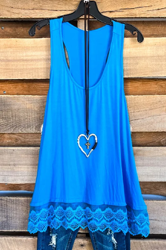 Extender: Slip on Tank/Tunic - Aqua navy tank top