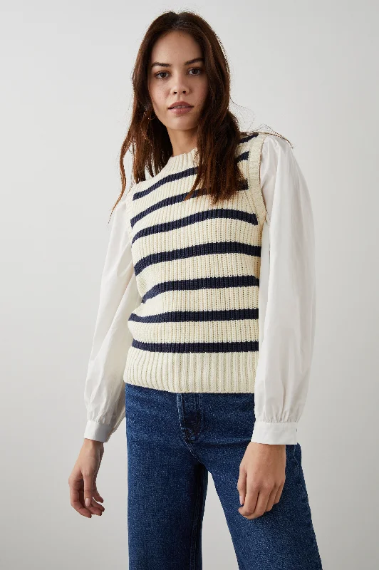 BAMBI SWEATER - IVORY NAVY STRIPE